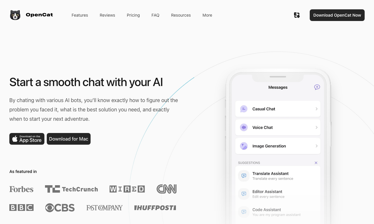 OpenCat — интерфейс