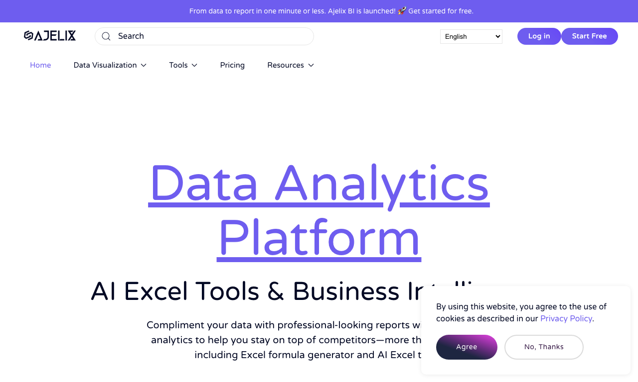 Ajelix AI Excel Tools — интерфейс