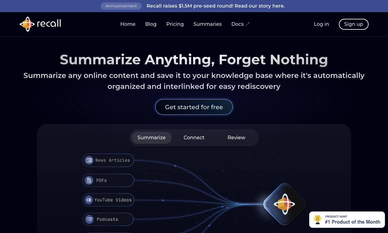 Recall AI — интерфейс