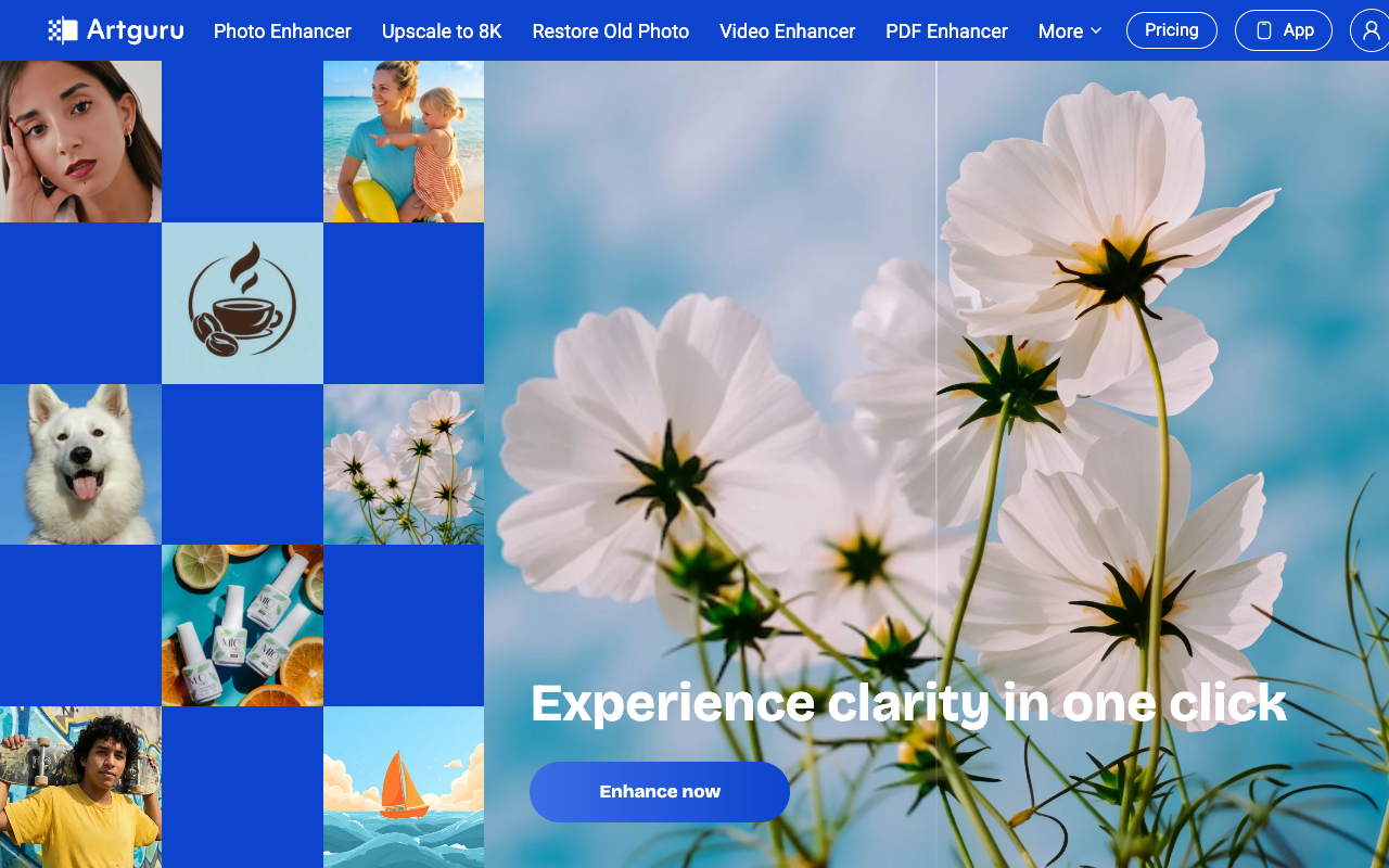 Скриншот главной страницы Artguru AI Art Generator