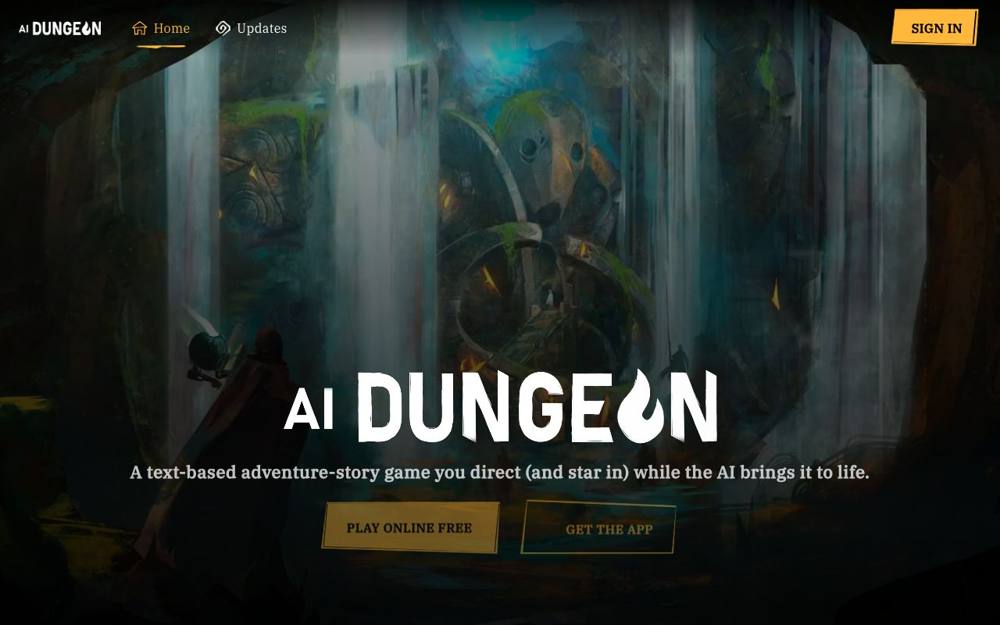 Интерфейс AI Dungeon