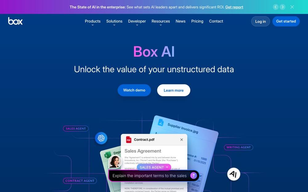 Интерфейс Box AI