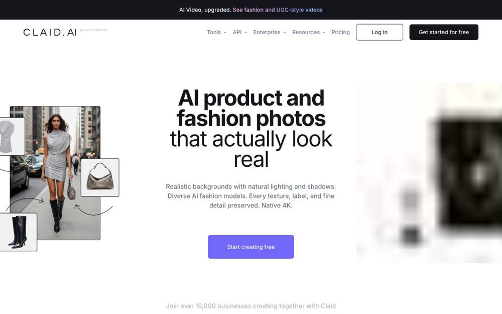Интерфейс Claid AI