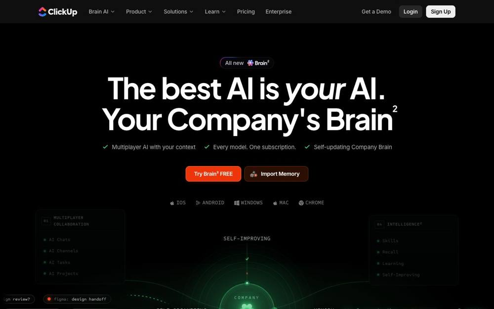 Интерфейс ClickUp Brain