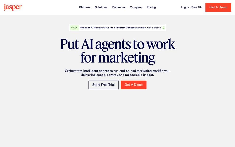 Интерфейс Jasper AI