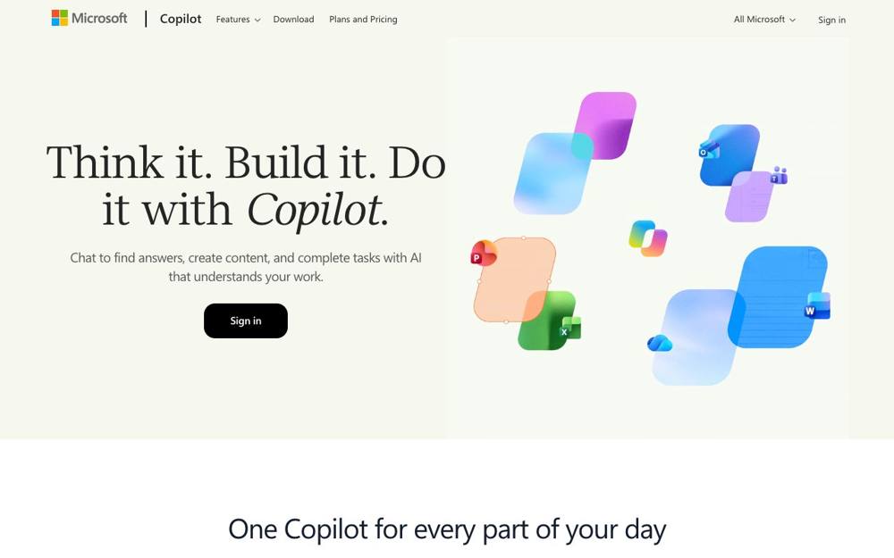 Интерфейс Microsoft Copilot