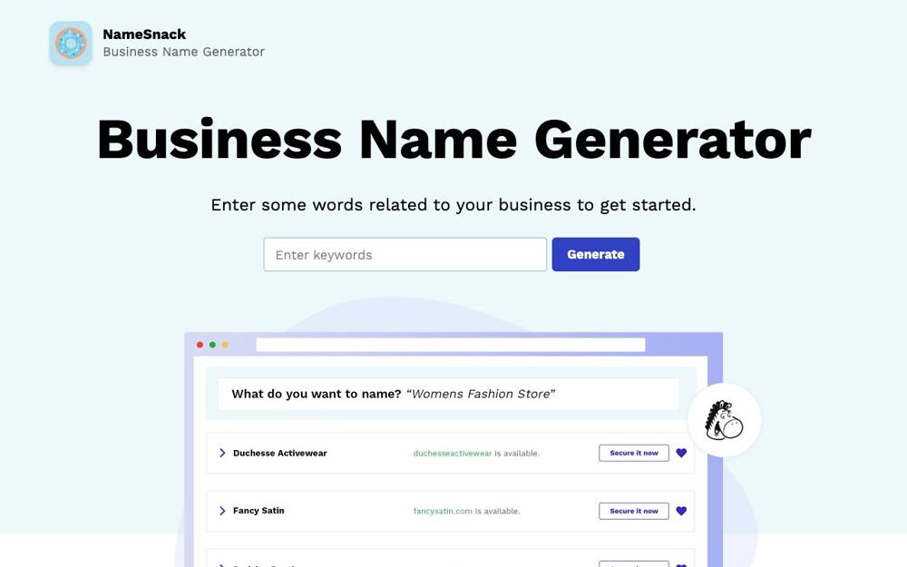 Интерфейс NameSnack