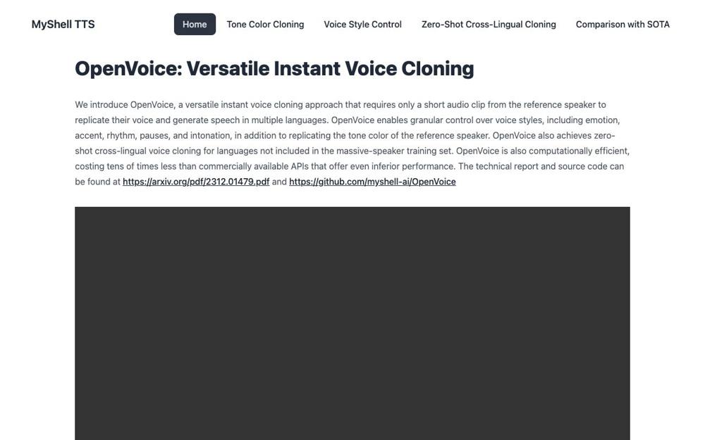 Интерфейс OpenVoice AI