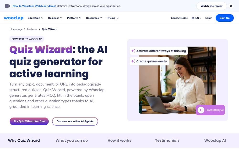 Интерфейс Quiz Wizard