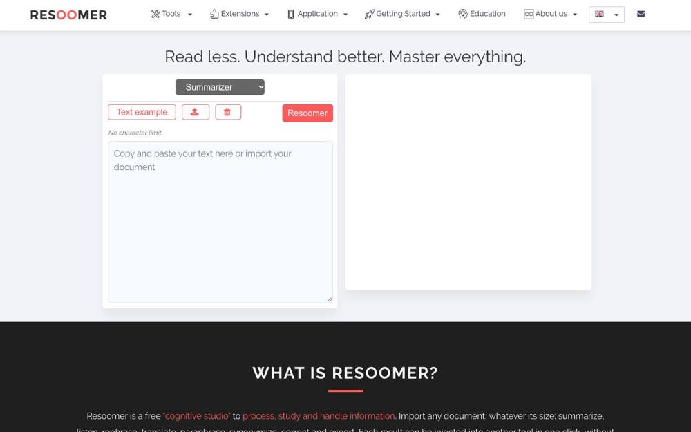 Интерфейс Resoomer