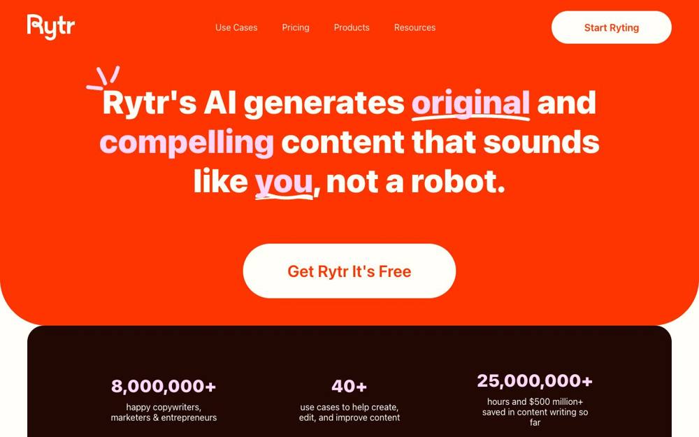Интерфейс Rytr.me