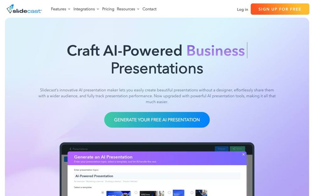 Интерфейс Slidecast