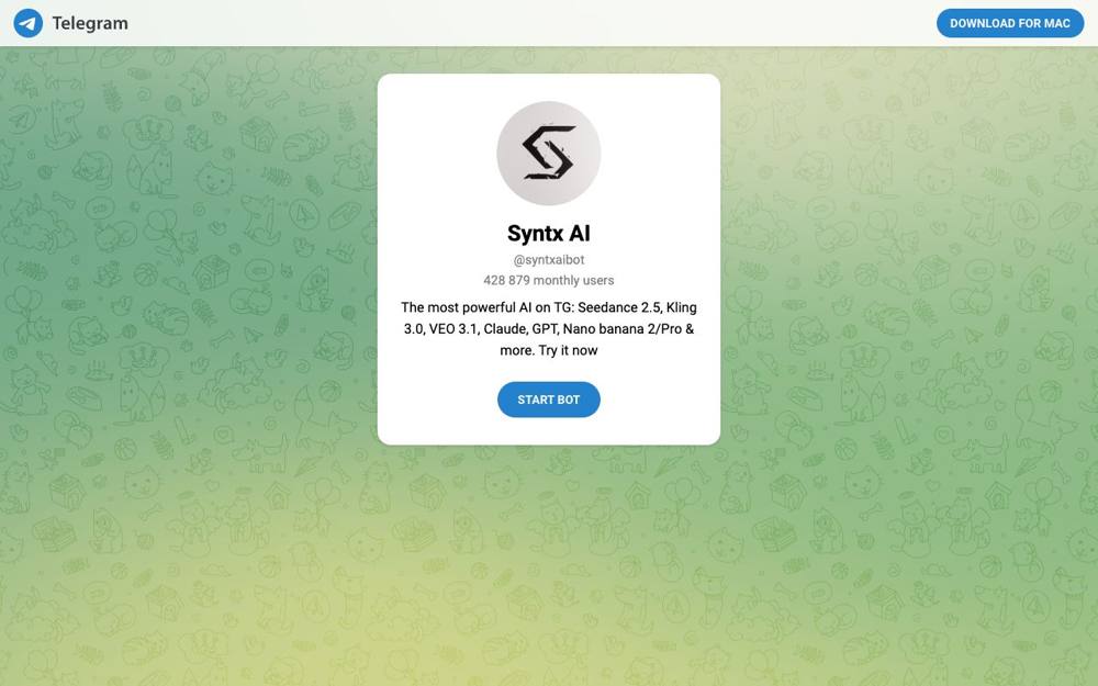 Интерфейс Syntx AI
