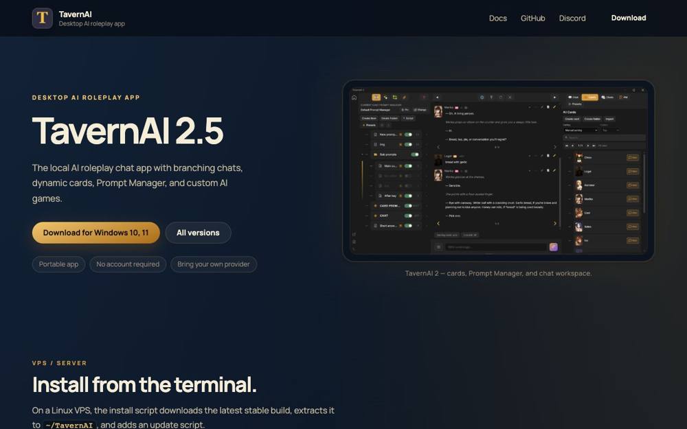 Интерфейс TavernAI