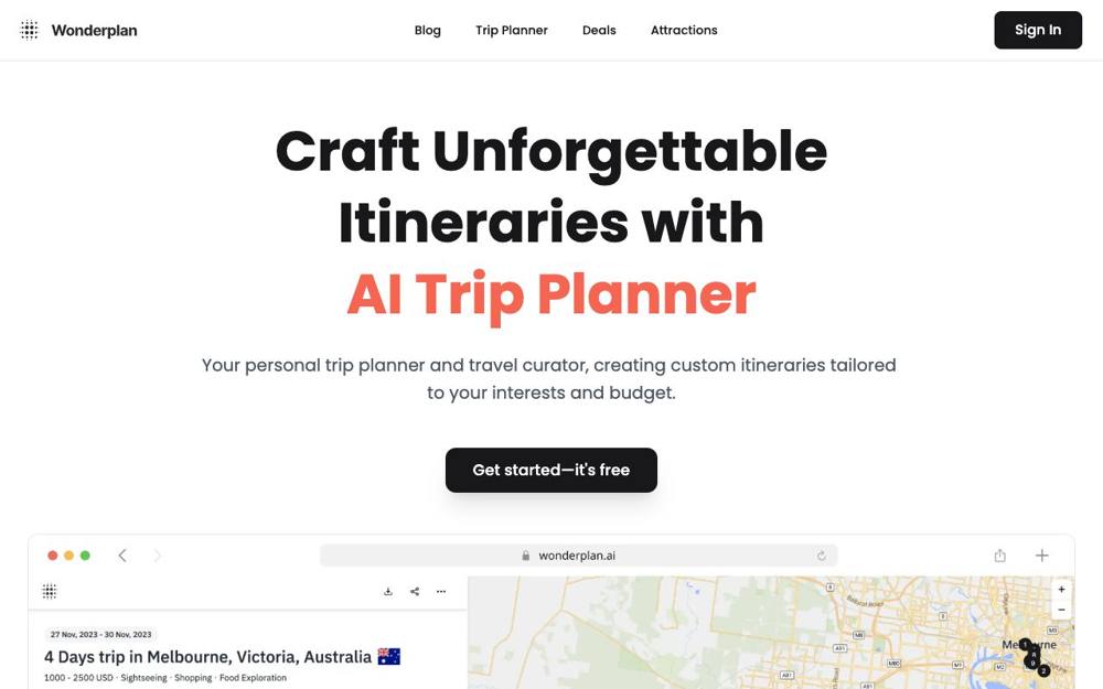 Интерфейс Wonderplan