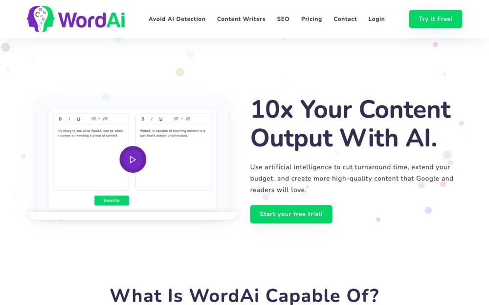 Интерфейс WordAi