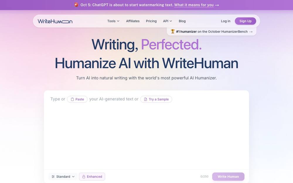 Интерфейс WriteHuman