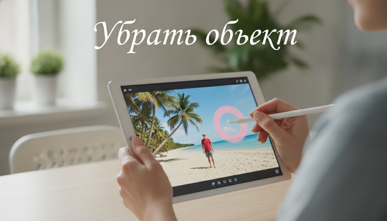 Убрать лишний объект с фото нейросетью